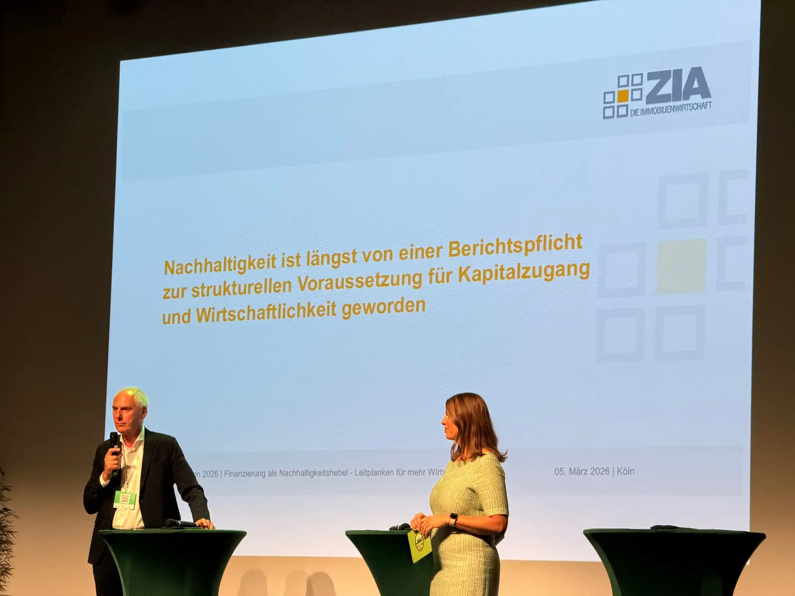 ZIA-Keynote: Nachhaltigkeit als strukturelle Voraussetzung für Kapitalzugang und Wirtschaftlichkeit.